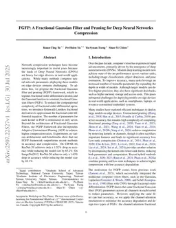 FGFP: A Fractional Gaussian Filter and Pruning for Deep Neural Networks Compression
