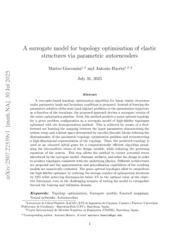 A surrogate model for topology optimisation of elastic structures via parametric autoencoders
