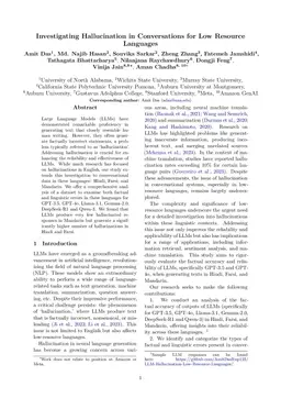 Investigating Hallucination in Conversations for Low Resource Languages