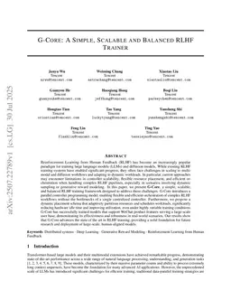 G-Core: A Simple, Scalable and Balanced RLHF Trainer