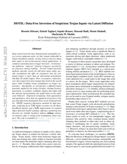DISTIL: Data-Free Inversion of Suspicious Trojan Inputs via Latent Diffusion