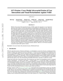 AUV-Fusion: Cross-Modal Adversarial Fusion of User Interactions and Visual Perturbations Against VARS