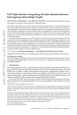 Full Triple Matcher: Integrating all triple elements between heterogeneous Knowledge Graphs