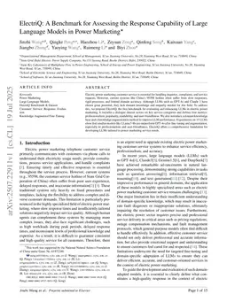 ElectriQ: A Benchmark for Assessing the Response Capability of Large Language Models in Power Marketing