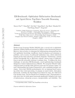 EH-Benchmark Ophthalmic Hallucination Benchmark and Agent-Driven Top-Down Traceable Reasoning Workflow