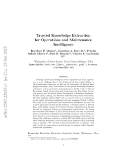 Trusted Knowledge Extraction for Operations and Maintenance Intelligence