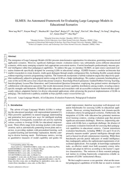 ELMES: An Automated Framework for Evaluating Large Language Models in Educational Scenarios