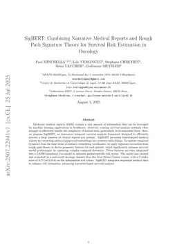 SigBERT: Combining Narrative Medical Reports and Rough Path Signature Theory for Survival Risk Estimation in Oncology