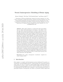 Neural Autoregressive Modeling of Brain Aging