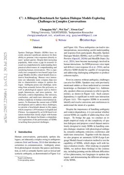 C3: A Bilingual Benchmark for Spoken Dialogue Models Exploring Challenges in Complex Conversations