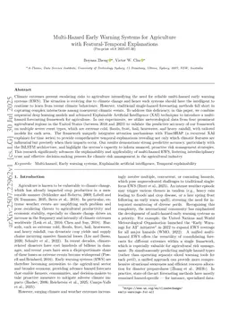 Multi-Hazard Early Warning Systems for Agriculture with Featural-Temporal Explanations