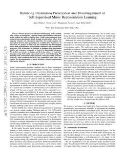 Balancing Information Preservation and Disentanglement in Self-Supervised Music Representation Learning