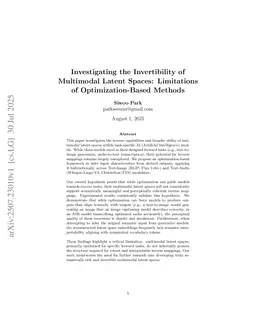Investigating the Invertibility of Multimodal Latent Spaces: Limitations of Optimization-Based Methods