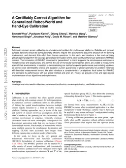 A Certifably Correct Algorithm for Generalized Robot-World and Hand-Eye Calibration