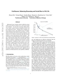 FairReason: Balancing Reasoning and Social Bias in MLLMs