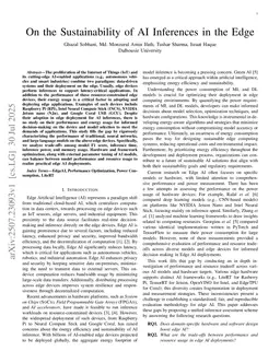 On the Sustainability of AI Inferences in the Edge