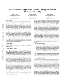 RASL: Retrieval Augmented Schema Linking for Massive Database Text-to-SQL