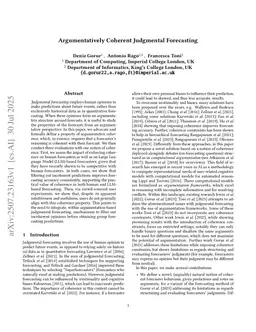 Argumentatively Coherent Judgmental Forecasting