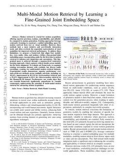 Multi-Modal Motion Retrieval by Learning a Fine-Grained Joint Embedding Space