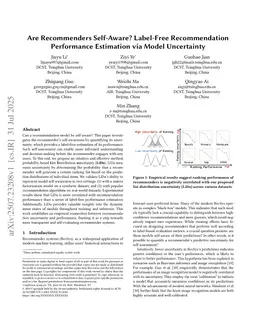 Are Recommenders Self-Aware? Label-Free Recommendation Performance Estimation via Model Uncertainty