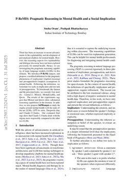 P-ReMIS: Pragmatic Reasoning in Mental Health and a Social Implication