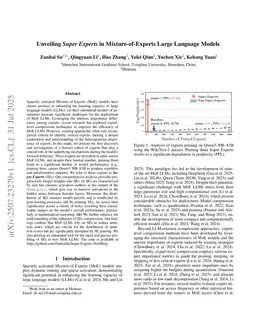 Unveiling Super Experts in Mixture-of-Experts Large Language Models