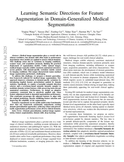 Learning Semantic Directions for Feature Augmentation in Domain-Generalized Medical Segmentation