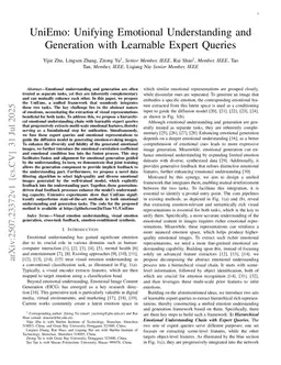 UniEmo: Unifying Emotional Understanding and Generation with Learnable Expert Queries