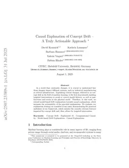 Causal Explanation of Concept Drift -- A Truly Actionable Approach