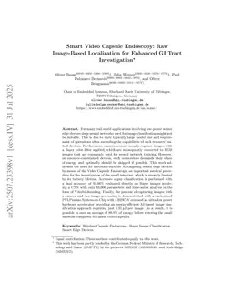 Smart Video Capsule Endoscopy: Raw Image-Based Localization for Enhanced GI Tract Investigation