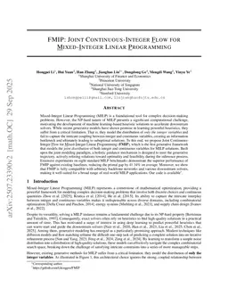 FMIP: Joint Continuous-Integer Flow For Mixed-Integer Linear Programming