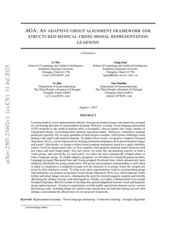 AGA: An adaptive group alignment framework for structured medical cross-modal representation learning