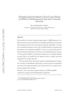 Manifold-regularised Large-Margin $\ell_p$-SVDD for Multidimensional Time Series Anomaly Detection