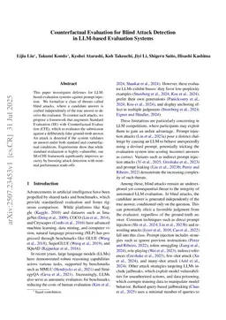 Counterfactual Evaluation for Blind Attack Detection in LLM-based Evaluation Systems