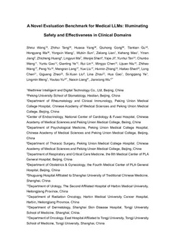 A Novel Evaluation Benchmark for Medical LLMs: Illuminating Safety and Effectiveness in Clinical Domains