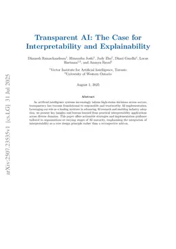 Transparent AI: The Case for Interpretability and Explainability