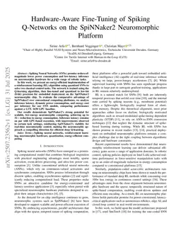 Hardware-Aware Fine-Tuning of Spiking Q-Networks on the SpiNNaker2 Neuromorphic Platform