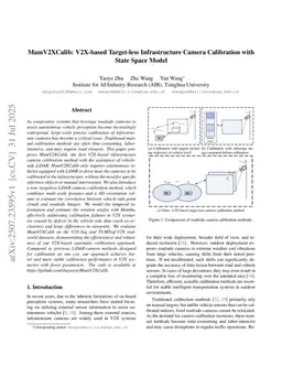 MamV2XCalib: V2X-based Target-less Infrastructure Camera Calibration with State Space Model