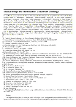 Medical Image De-Identification Benchmark Challenge