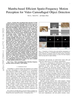 Mamba-based Efficient Spatio-Frequency Motion Perception for Video Camouflaged Object Detection