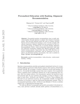 Personalized Education with Ranking Alignment Recommendation