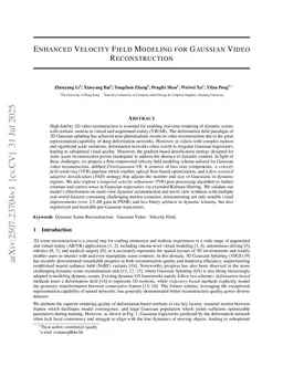 Enhanced Velocity Field Modeling for Gaussian Video Reconstruction