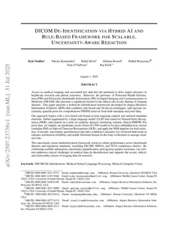 DICOM De-Identification via Hybrid AI and Rule-Based Framework for Scalable, Uncertainty-Aware Redaction