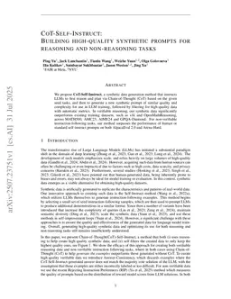 CoT-Self-Instruct: Building high-quality synthetic prompts for reasoning and non-reasoning tasks