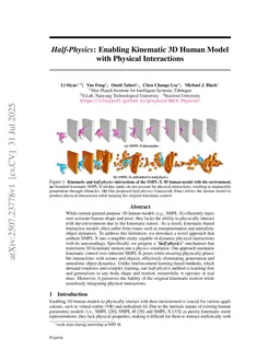 Half-Physics: Enabling Kinematic 3D Human Model with Physical Interactions