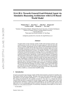 SimuRA: A World-Model-Driven Simulative Reasoning Architecture for General Goal-Oriented Agents