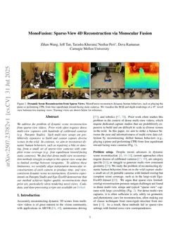 MonoFusion: Sparse-View 4D Reconstruction via Monocular Fusion