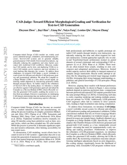 CAD-Judge: Toward Efficient Morphological Grading and Verification for Text-to-CAD Generation