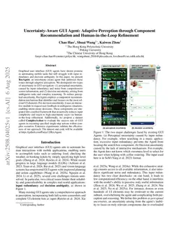 Uncertainty-Aware GUI Agent: Adaptive Perception through Component Recommendation and Human-in-the-Loop Refinement