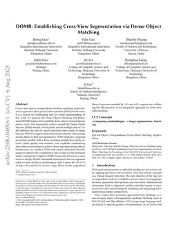 DOMR: Establishing Cross-View Segmentation via Dense Object Matching